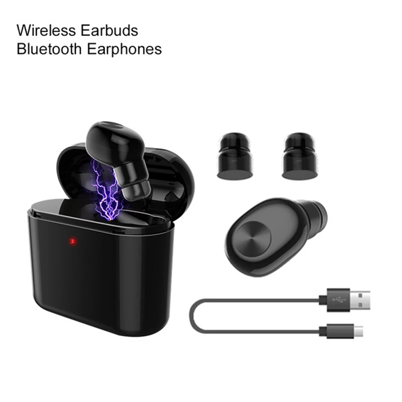 

BL1 Mini Bluetooth Earphone True Wireless Headset Sport Handsfree Bluetooth Earbuds Earpiece with Charging Box Mic for All Phone