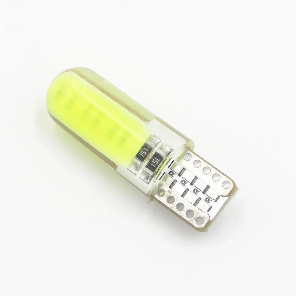 10 шт. T10 194 2825 WY5W W5W COB светодиодный силикагель клиновидный светильник 501