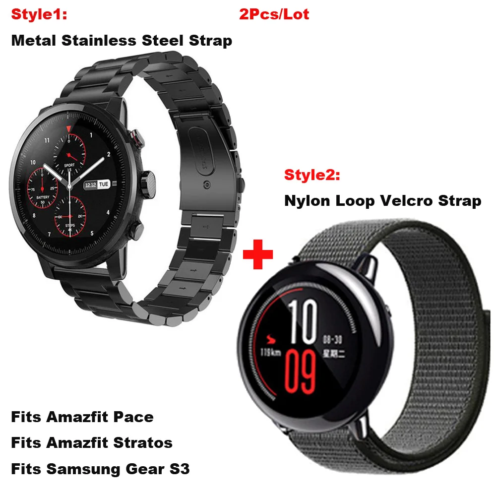 

for Amazfit Smart Watch Strap 22mm for Huami Amazfit Pace Stratos 2 Bracelet Band for Samsung Gear Classic S3 Frontier Correa