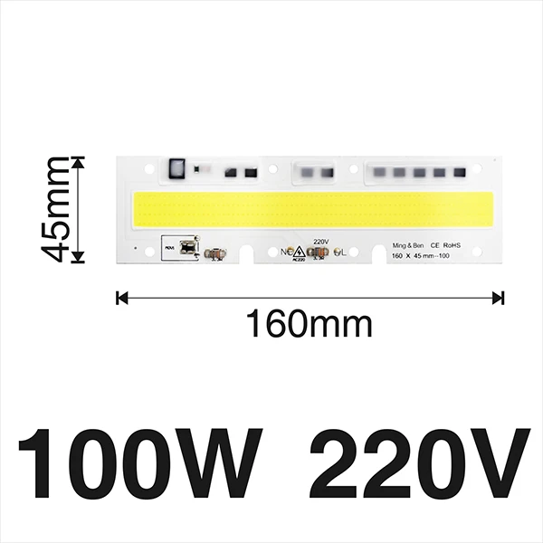 2 шт. светодиодный чип COB светодиодный светильник 30 Вт 50 Вт 70 Вт 100 Вт 150 Вт 220 В 110 В IP65 Smart IC подходит для DIY светодиодный прожектор холодный белый теплый белый - Испускаемый цвет: 100W 220V