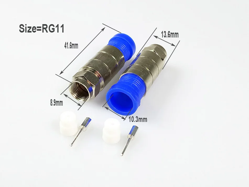 10 шт. водонепроницаемый F компрессионный разъем RG11 Кабельный адаптер компрессионные сумки RG11 разъем провода