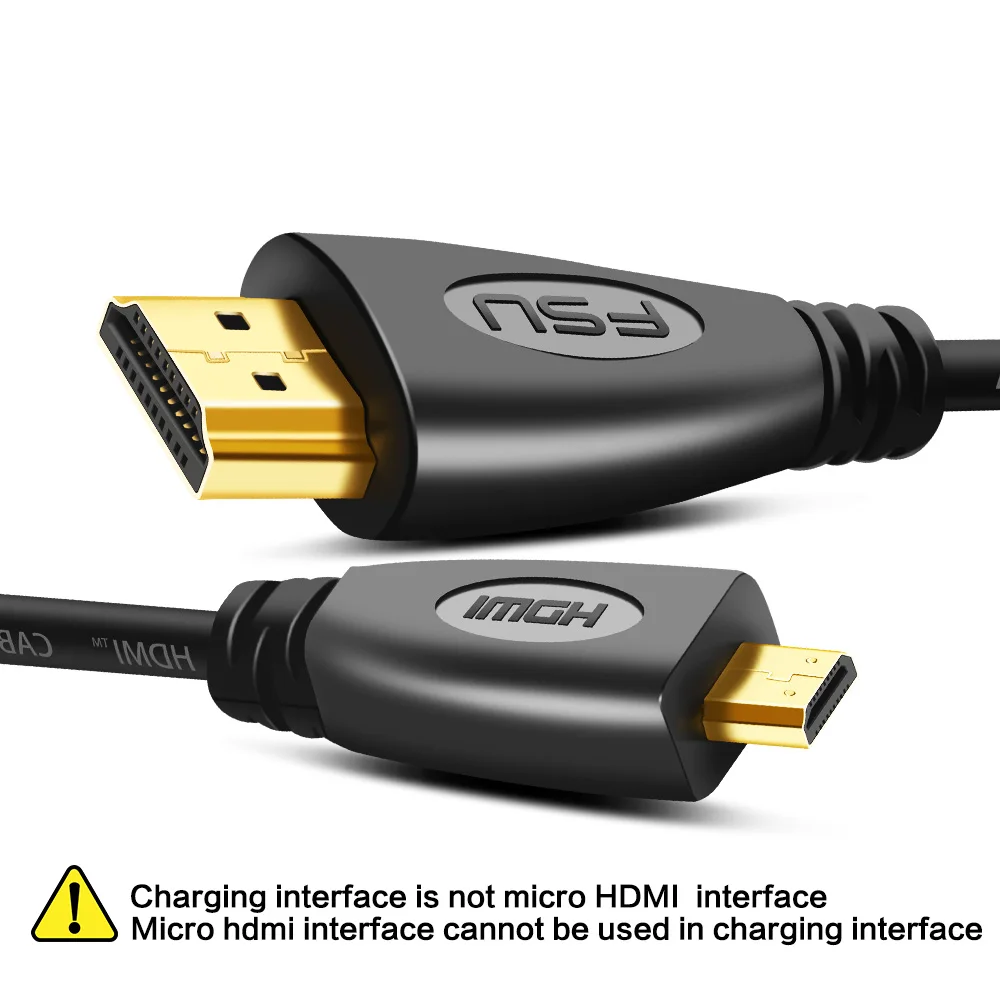 

1.4 1080P Gold Plated Micro HDMI connector to Standard HDMI for HDTV Projector Mobile phone Flat Camera 1m 1.5m 1.8m 3m 5m
