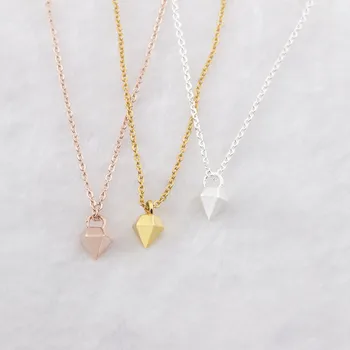 

Wholesale 10pcs/lot Stainless Steel Cone Pendant Necklace Boho Jewelry Rose Gold Color Geometric Collar Necklace Women BFF Gifts