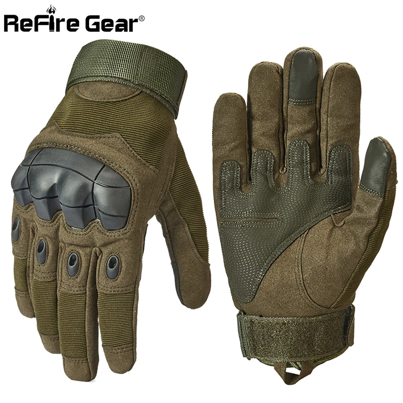 

ReFire Gear Army Combat Tactical Gloves Men SWAT Special Forces Shoot Military Gloves Knuckle Full Finger Fight Paintball Gloves