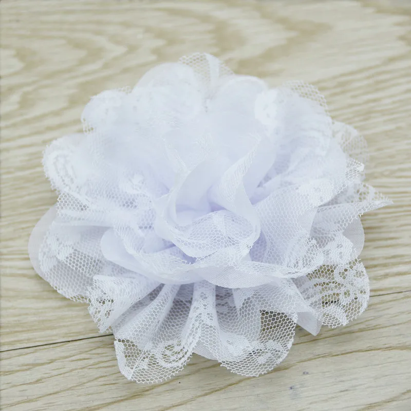 3.75'' chiffon lace flower  (10)