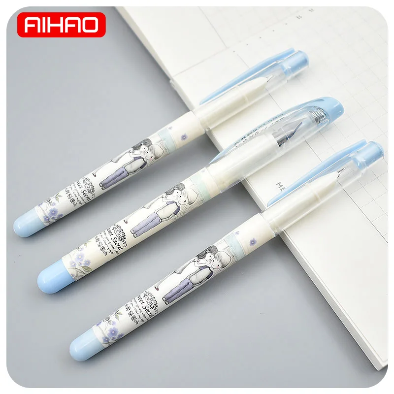 

AIHAO Student 3 pcs/lot Cute Kawaii Plastic Erasable Fountain Pen For Calligraphy Writing Gift Office School Supplies 414