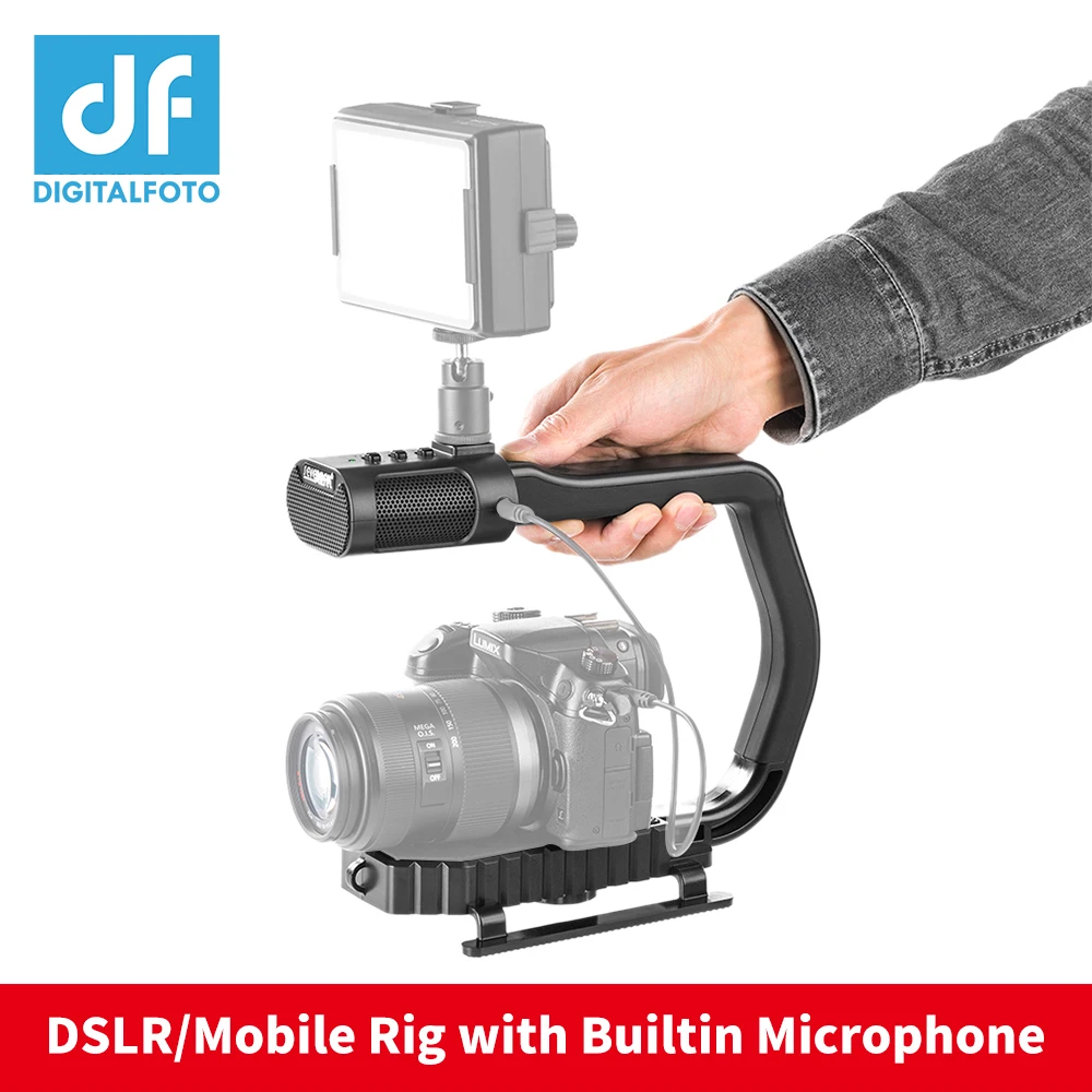 

Microphone DSLR rig handheld camera stabilizer steadicam smartphone video steadycam LED light for Nikon Canon Iphone