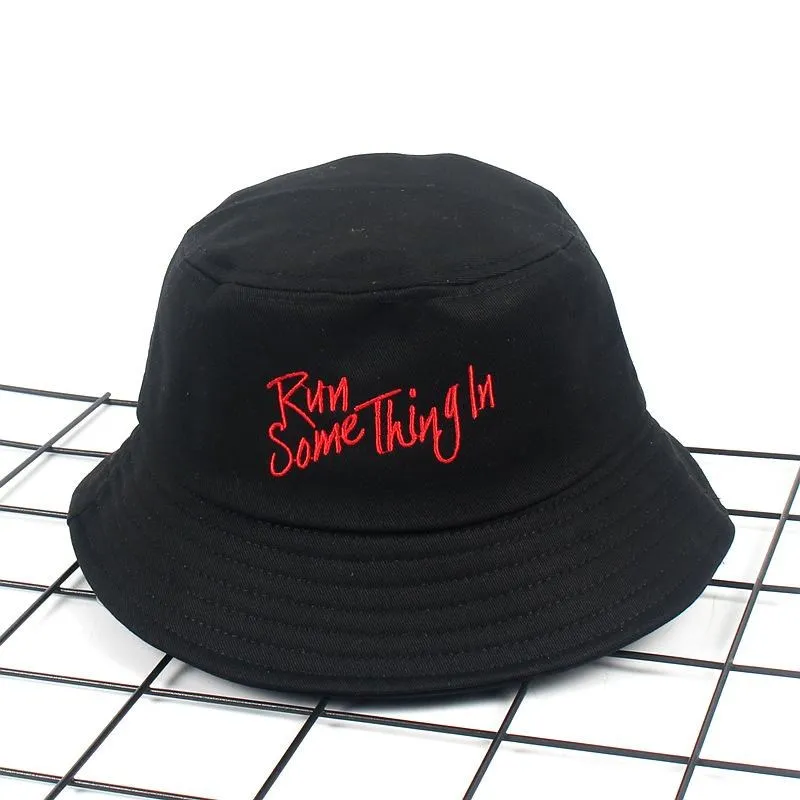 

LDSLYJR 2018 Cotton letter embroidery Bucket Hat Fisherman Hat outdoor travel hat Foldable Sun Cap Hats for Men and Women 550