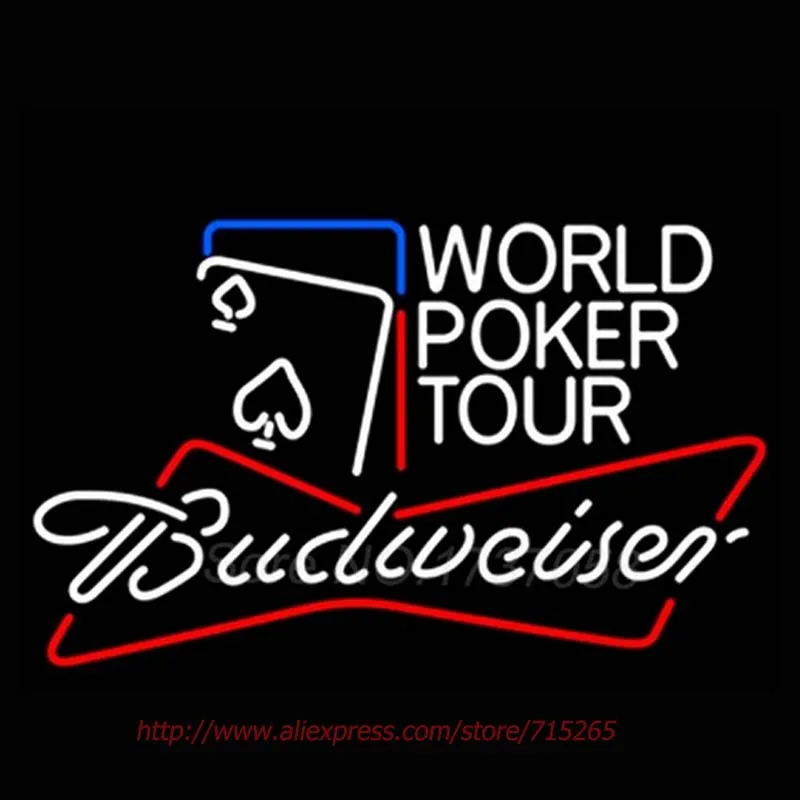 Neon Sign Budweiser World Poker Tour Neon Bulbs For Store Handcrafted