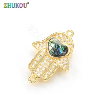 

ZHUKOU 16x23mm Best quality palm love Heart connector Charms wholesale DIY Jewelry Findings model:VS314