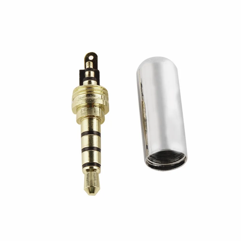 

Sliver 4 Pole 3.5mm Male Repair headphone Jack Plug Metal Audio Soldering Cover