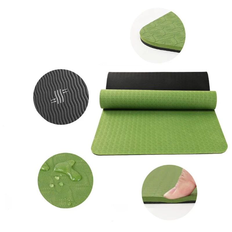 

6MM Thick TPE Material Beginners Pilates Pads Lose Weight Exercise Yoga Tapete Exercise Pilates Mat Foam Yoga Mats SD11002