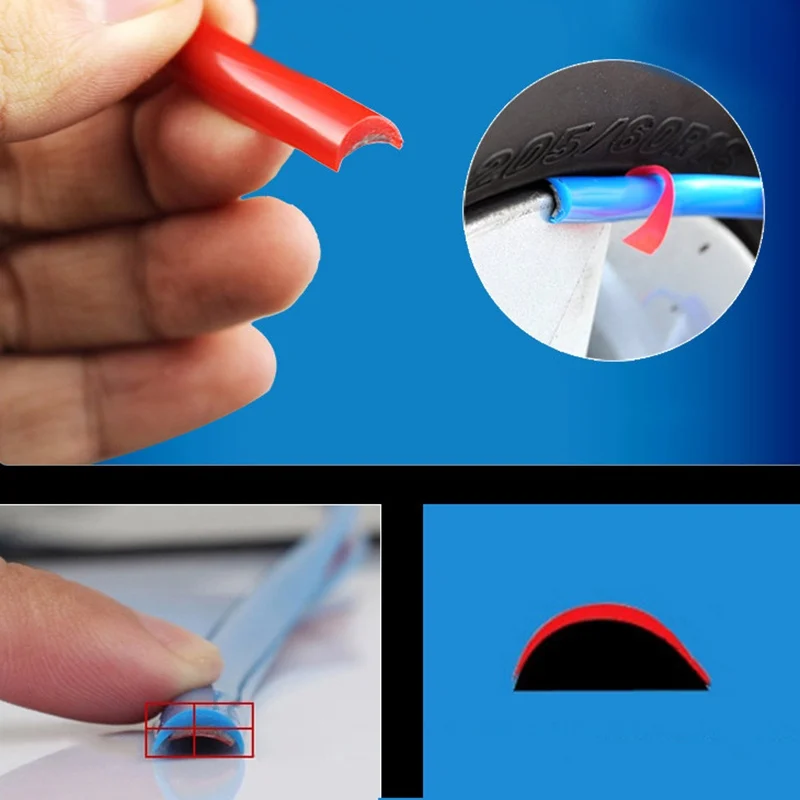 8M Car Wheel Hub Decorative Circular Strip Rim Edge Protector Ring Tire Guard Sticker Line Rubber Strip Car Styling Mouldings    (12)