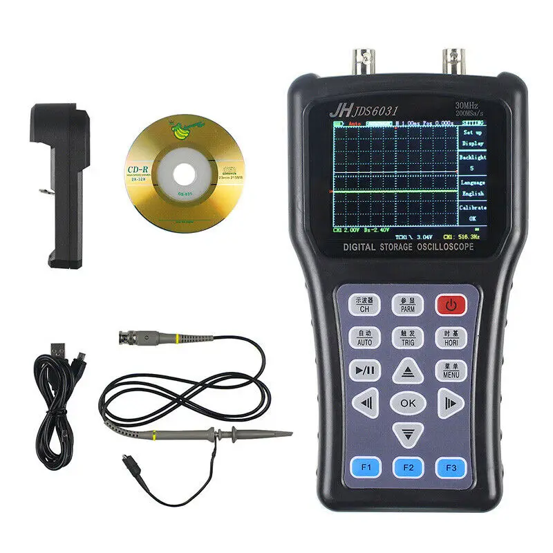 

Jinhan JDS6031 Nuevo Osciloscopio Manual 1CH 30 M 200MSa/S Con Juego De Cables De Sonda Con Cargador USB jinhan Osciloscopio