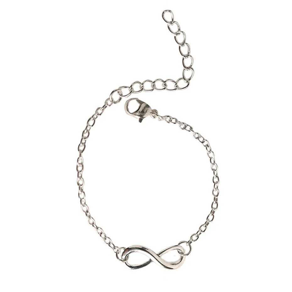 Charm Jewelry Accessories Gold Silver Alloy Simple 8 Shape Adjustable Bracelet Women Engagement Gift Girlfriend Birthday Present (14)
