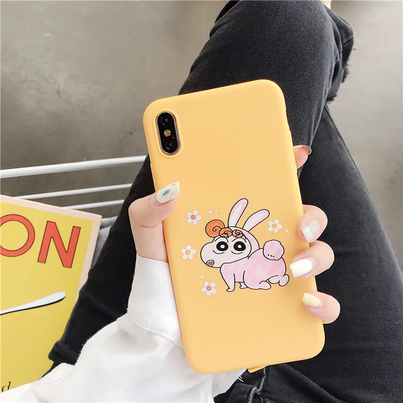 Чехол для телефона с рисунком карандаша Shinchan iPhone X XS чехол MAX XR силиконовый милый 6