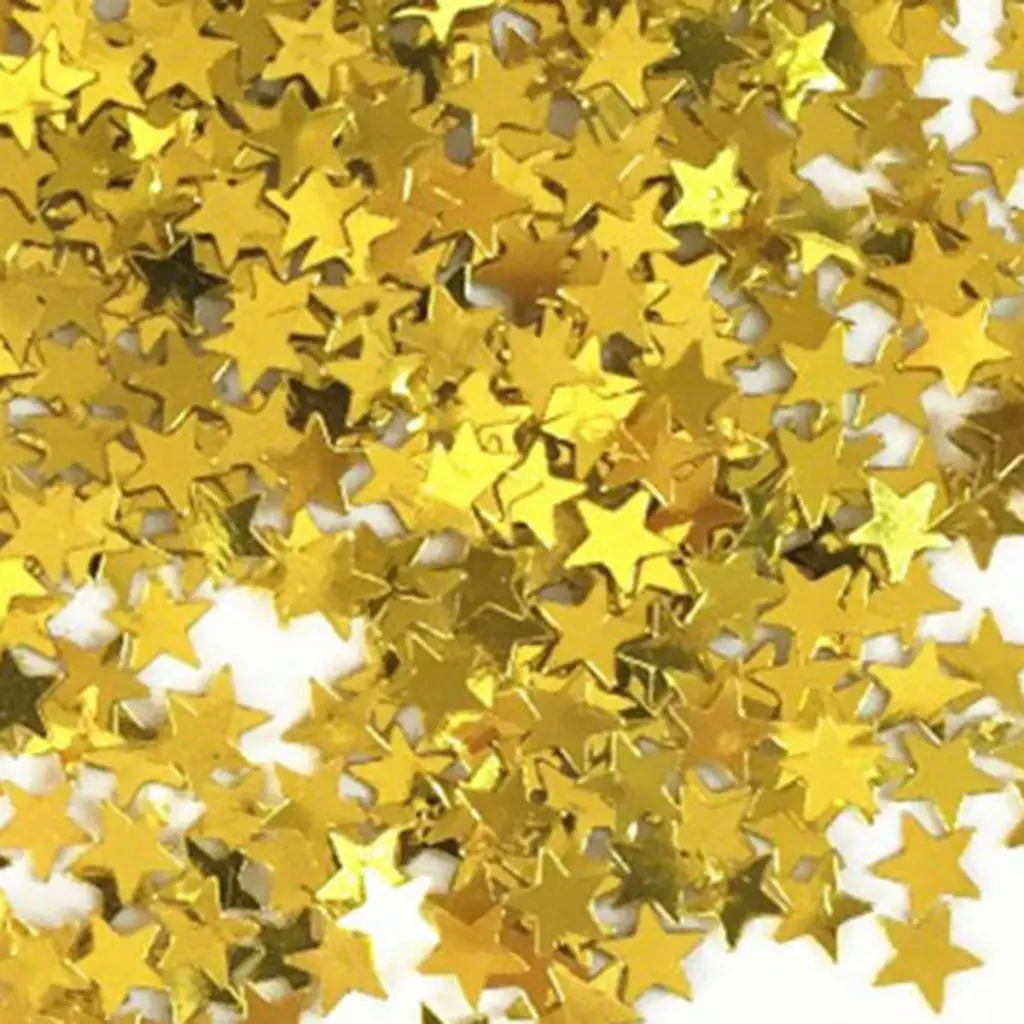 Metallic Star Table Scatter Confetti Sparkle Wedding Party Decor Celebration Ornament - 3mm, Gold
