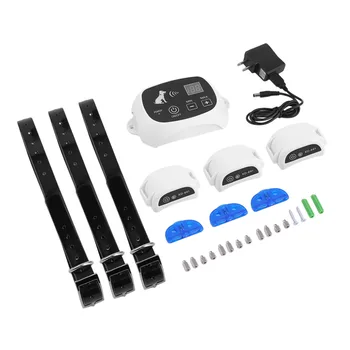 

Rechargeable & Waterproof Wireless 1/2/3 Dog Fence No-Wire Pet Containment System With Progressive Warning Tone US Plug
