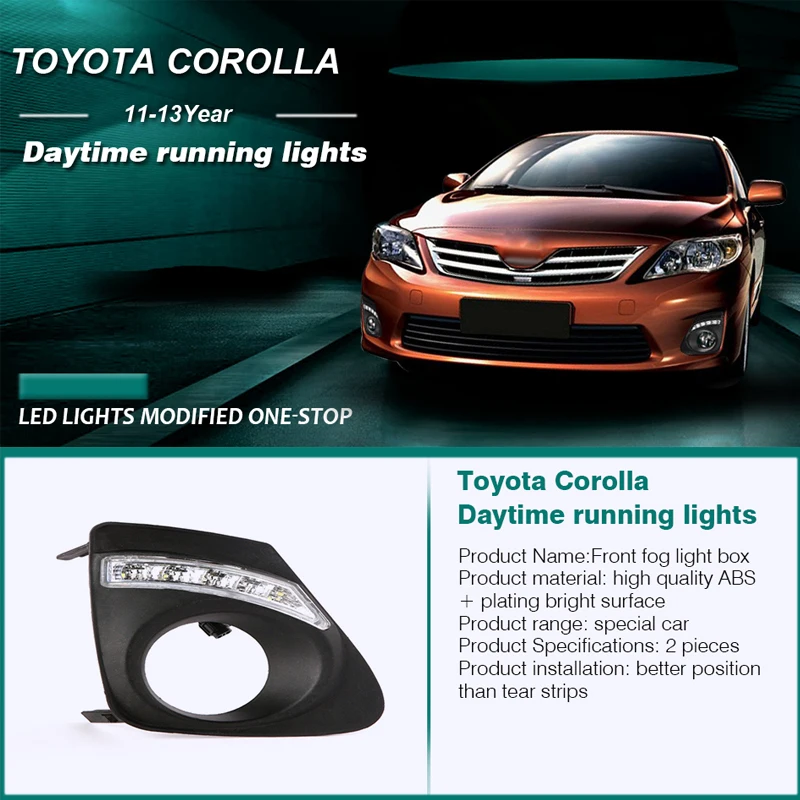 Hlxg 2 шт. дневные ходовые огни для Toyota Corolla 2011 2012 2013 12 В Автомобильные светодиодные