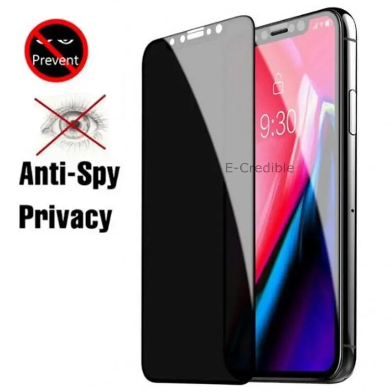 Для iPhone 11 PRO XS MAX XR 12 Mini Privacy Anti-Peep защита для экрана из закаленного стекла 9H пленка X