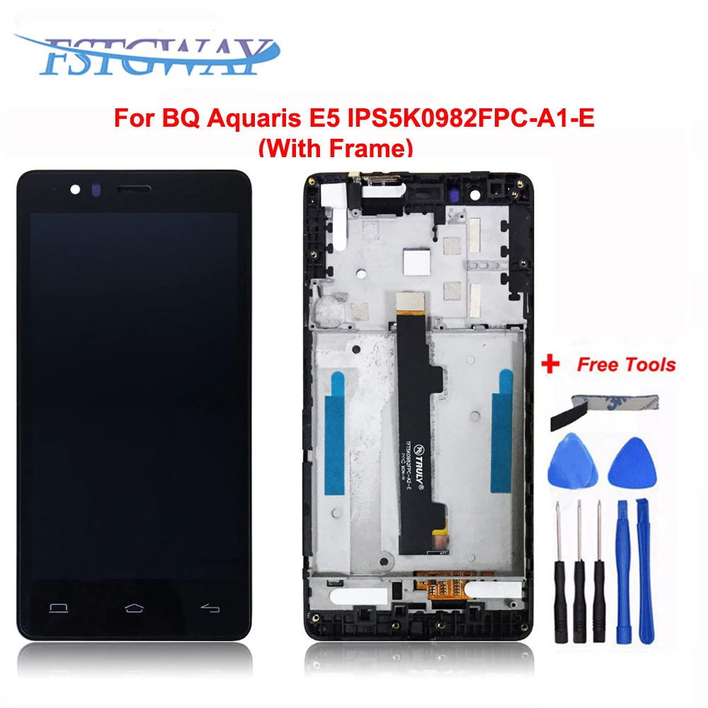 Для BQ Aquaris E5 Complete lcd+ Tactil сенсорный экран дигитайзер Pantalla TFT5K0858FPC-A1-E с рамкой