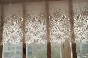 

off white lace fabric with hollowed out floral, 10 yards, MF190
