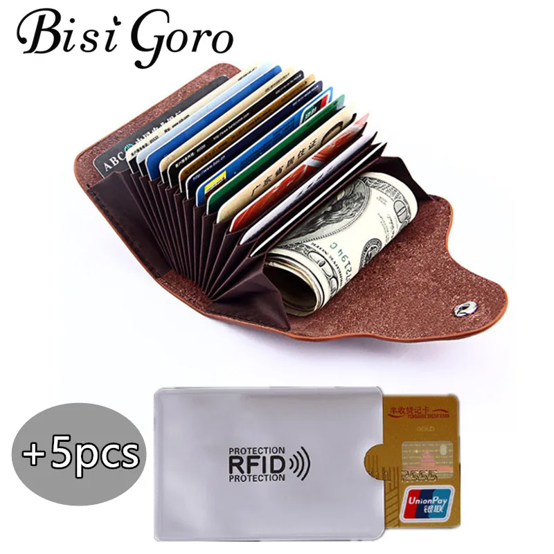 BISI GORO 2018 Men And Women Genuine Leather Unisex Business font b Card b font font