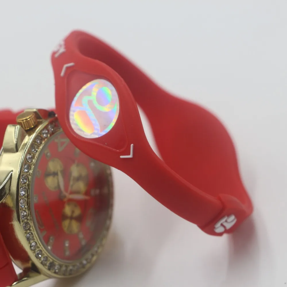 

2pcs new arrival health protection silicone balance wristband power rubber bangle photon bracelet
