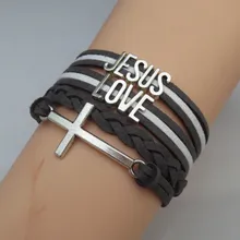 Модный браслет с Иисусом Любовь Иисуса крест браслет с подвесками ручная работа beacelet для мужчин и женщин