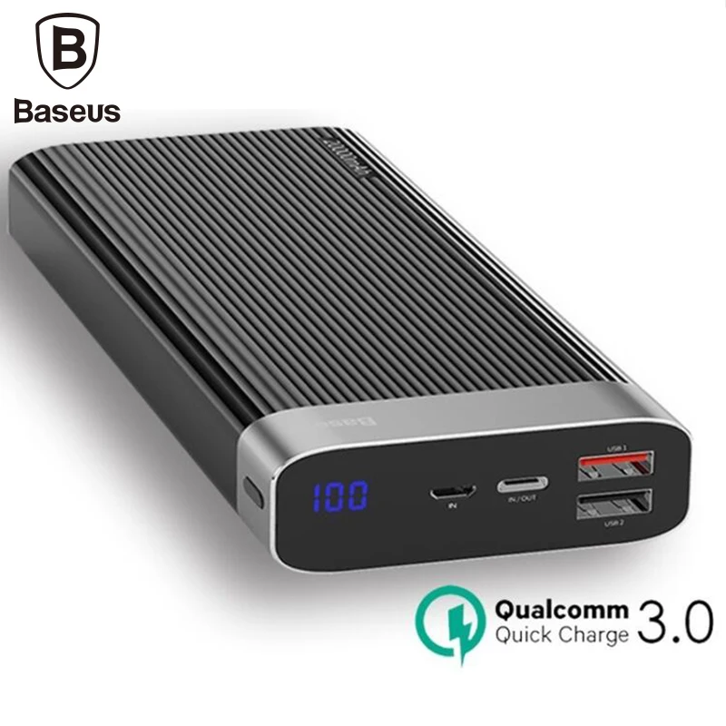 

Baseus 20000mAh Quick Charge 3.0 Power Bank 20000 mAh Usb Charger Portable Powerbank For Iphone Charger For Xiaomi mi 9