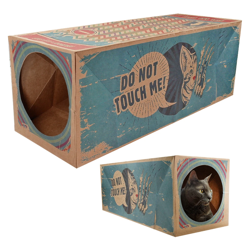 

Funny Pet Cat Tunnel Interactive Cat Toy Collapsible Kitten Toys 2 Holes Cardboard Cat Tunnel For Puppy Small Animals Rabbit