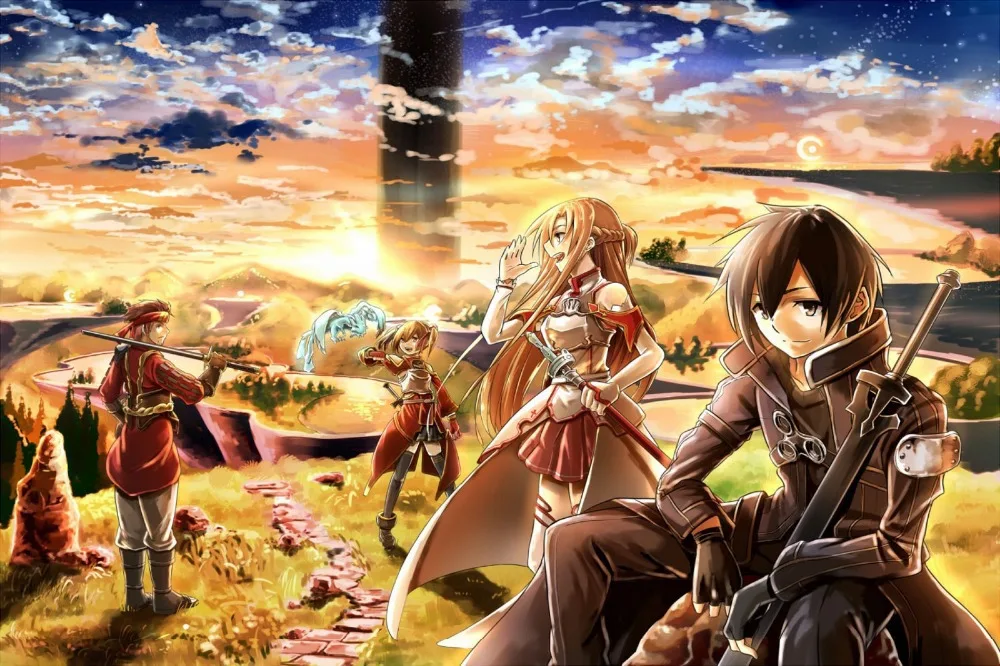 Sword Art Online Fighting Hot Japan Anime 40x60cm Poster Wall Home Decor OP00332 - Print Canvas Poster Home Decor poster