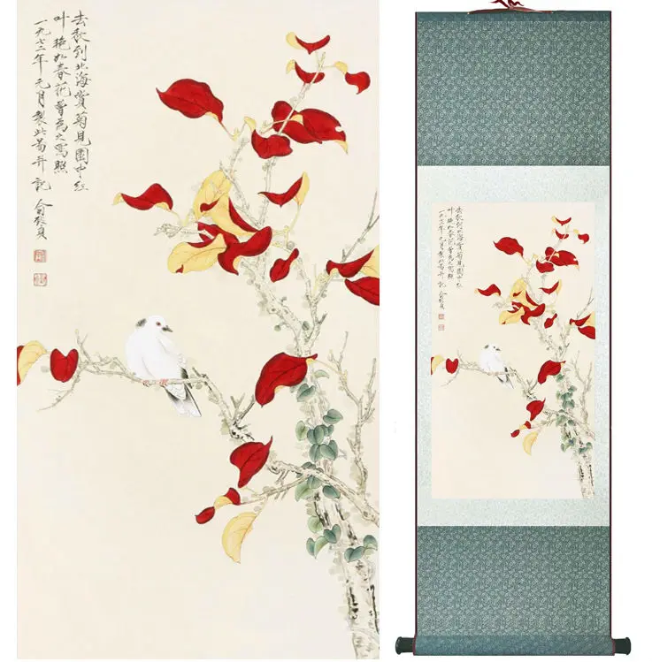 Birds and flowers painting  Chinese wash painting home decoration painting Chinese traditional art panting  No.32707