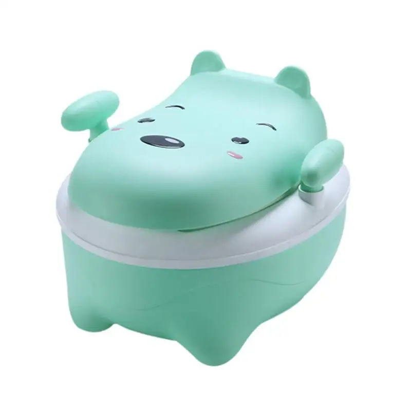 Green Hard Cushion Baby Kids Toilet Training Cartoon Potties Seats Portable Cute Children Toilet Training Potty Seat Toilet Bowl Pot Baby Care - Цвет: Green Hard Cushion
