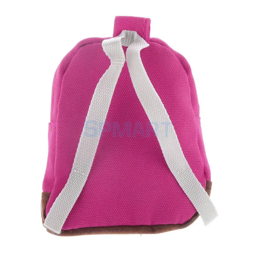 

1:6 Scale Fuchsia Backpack Shoulder Bag Dolls House Miniature Decoration