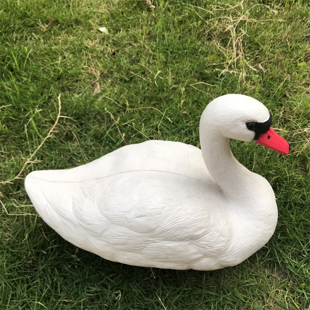 

1Piece Hunting White Bait Garden Plastic Pond Goose Decor White Swan Pet PE Garden Pond Plastic Decoration Household Products