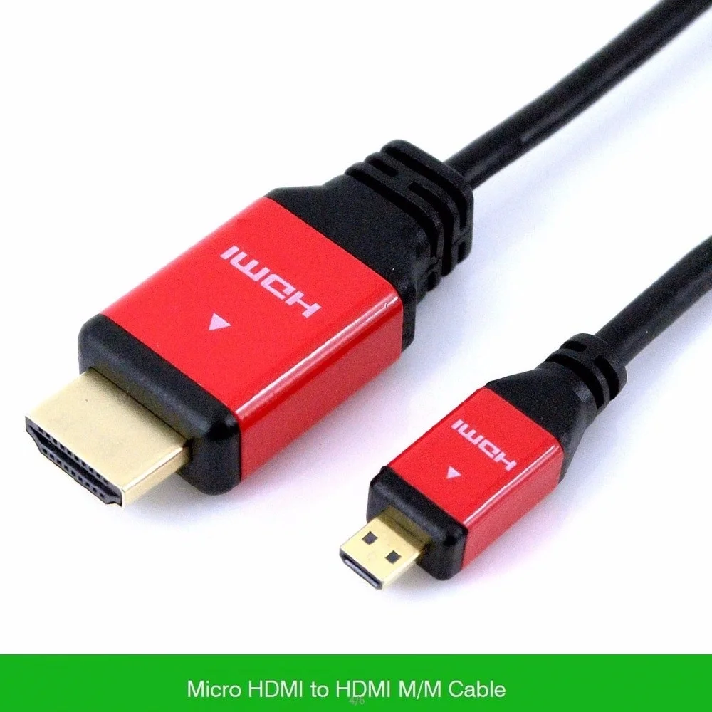 Micro hdmi кабель 1 м 2 м 3 м 1,5 м 5 м Micro HDMI к HDMI кабель с Ethernet для сотовых телефонов для win8 4 К x 2 К Новый металлический корпус