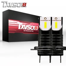 Buy TXVSO8 2Pcs led h7 6000K car headlight bulbs CSP Chips- 12V 30000LM 6000K 55W/Bulb Headlamp led automotivo luces led para auto Free Shipping