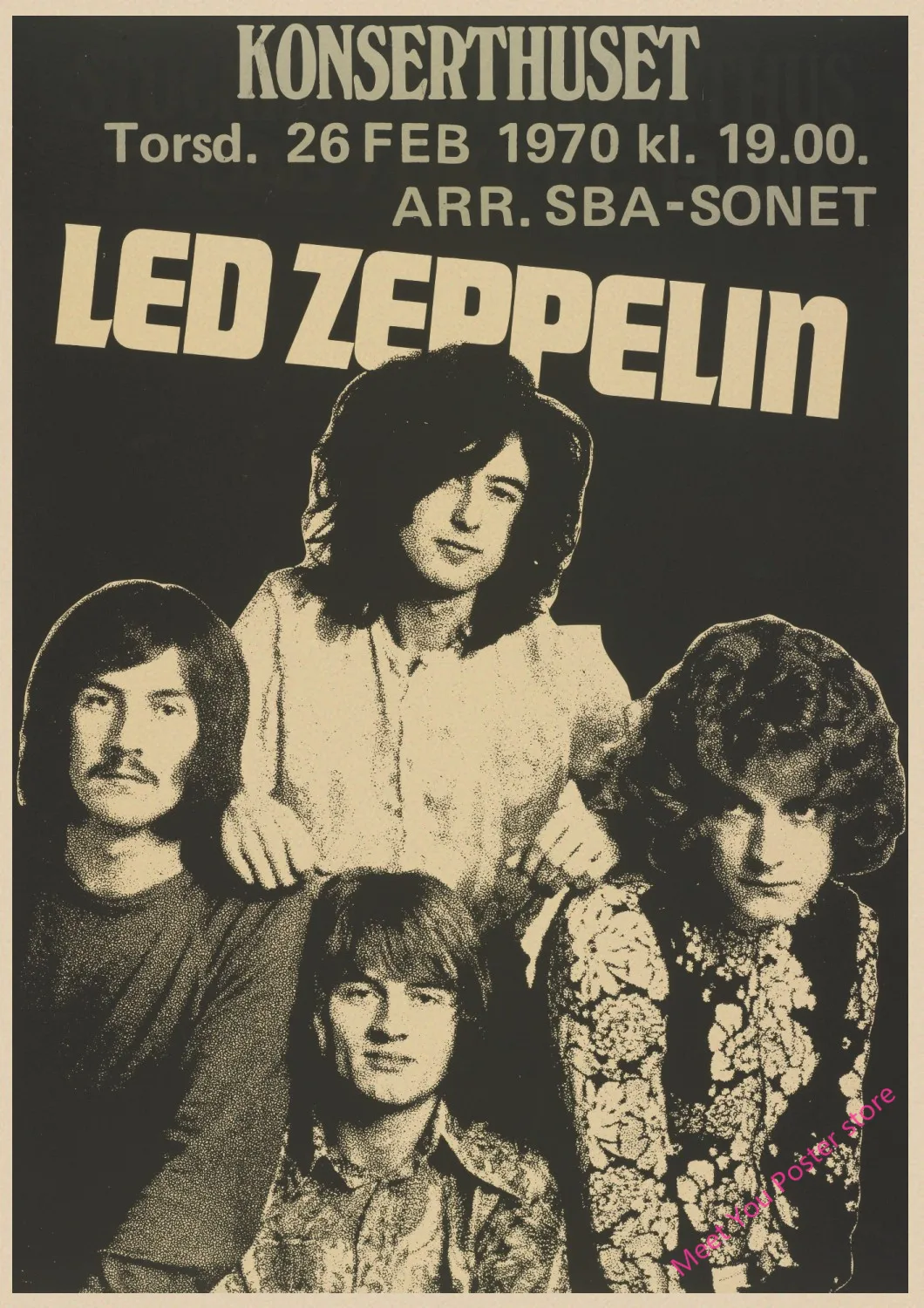 Led Zeppelin рок-музыка постеры для украшения дома Винтажный стиль Ретро Рок постеры настенные наклейки для дома Художественный бренд Декор для спальни A1