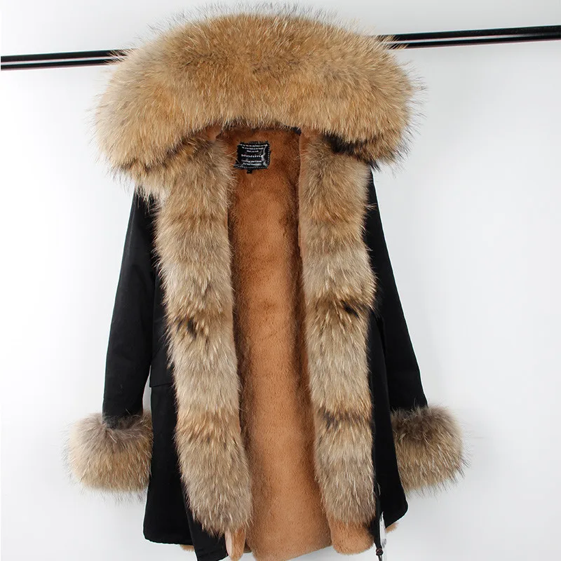 Новая короткая армейская зимняя куртка с объемным натуральным мехом енота Парка Пальто Женщины Уличная одежда Топ бренд - Цвет: color 23