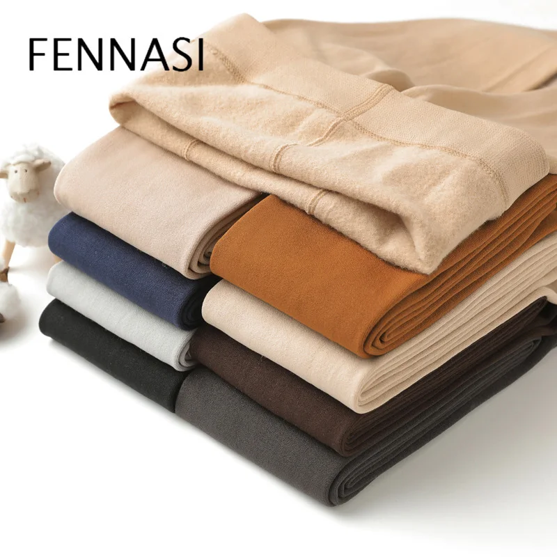 Женские колготки с высокой талией FENNASI зимние однотонные облегающие теплые