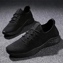 YeddaMavis Men Sneakers Men Casual Shoes Brand Men Shoes Male Mesh Flats Breathable Slip On Loafers Fly Knit Shoe Spring Autumn knit design slip on sneakers