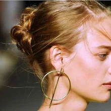 RscvonM супер сексуальные большие золотые/серебряные большой круг обруч серьги Bijoux геометрические серьги для женщин панковские массивные серьги