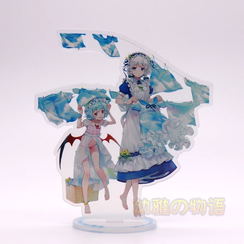  Japan Anime TouHou Project Hakurei Reimu Kirisame Marisa Cosplay Acrylic Stand Figure+Base Model Pl