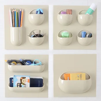 

1 pcs New Seamless Paste Stitching Hanging Storage Shelf On Walls Bathroom Supplies/ Solid Color Bathroom Accessories Set