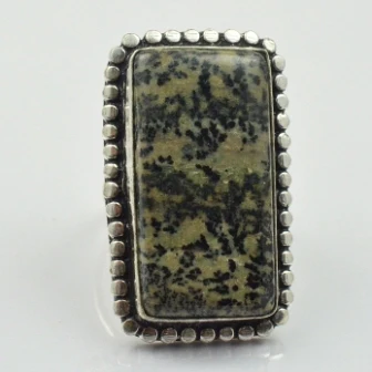 

Honey Dendrite Opal Ring Silver Overlay over Copper, USA Size 8.25 , R2441
