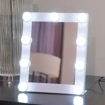 Hot sale Vanity Lighted Hollywood Makeup Mirrors with Dimmer Stage Beauty Mirror LED Bulb for Gift makeup bag