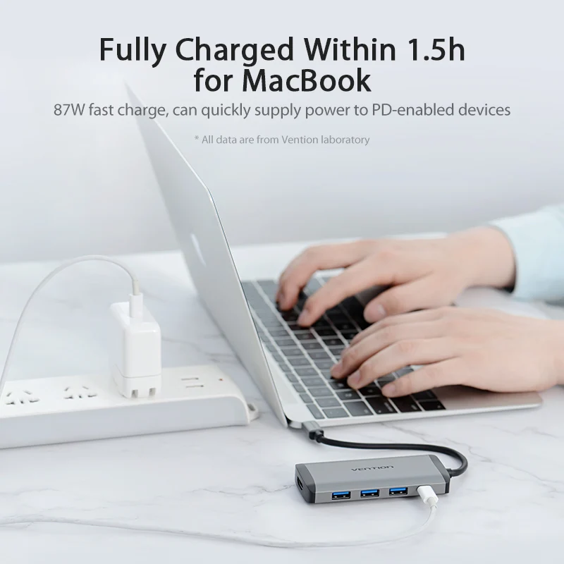 Vention Thunderbolt 3 док-станция USB 3,0 type C к HDMI usb-хаб RJ45 адаптер для MacBook Pro huawei P30/P20 samsung usb c адаптер