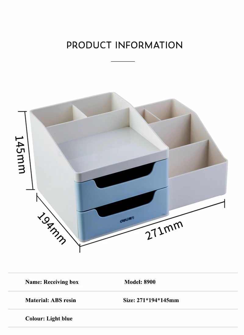 Deli 89008901 conjunto organizador de mesa duplo