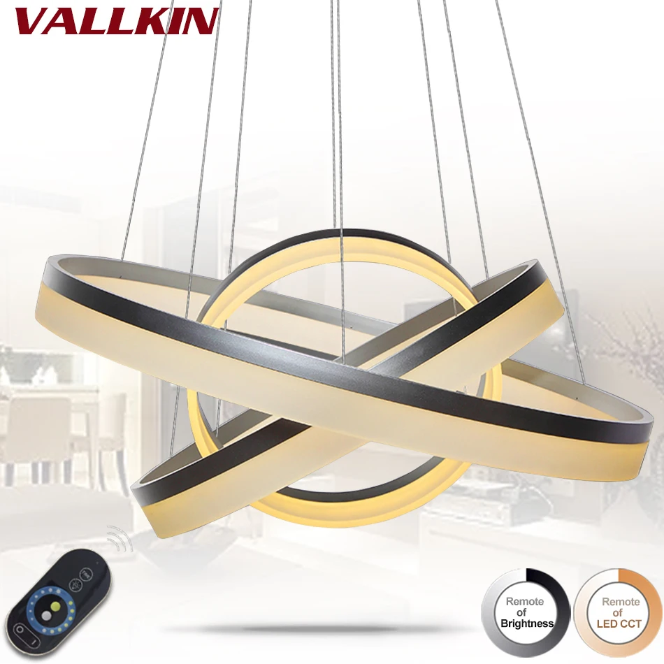 Dimmable Modern LED Pendant Lights For Hallway Hanging Circles Rings
